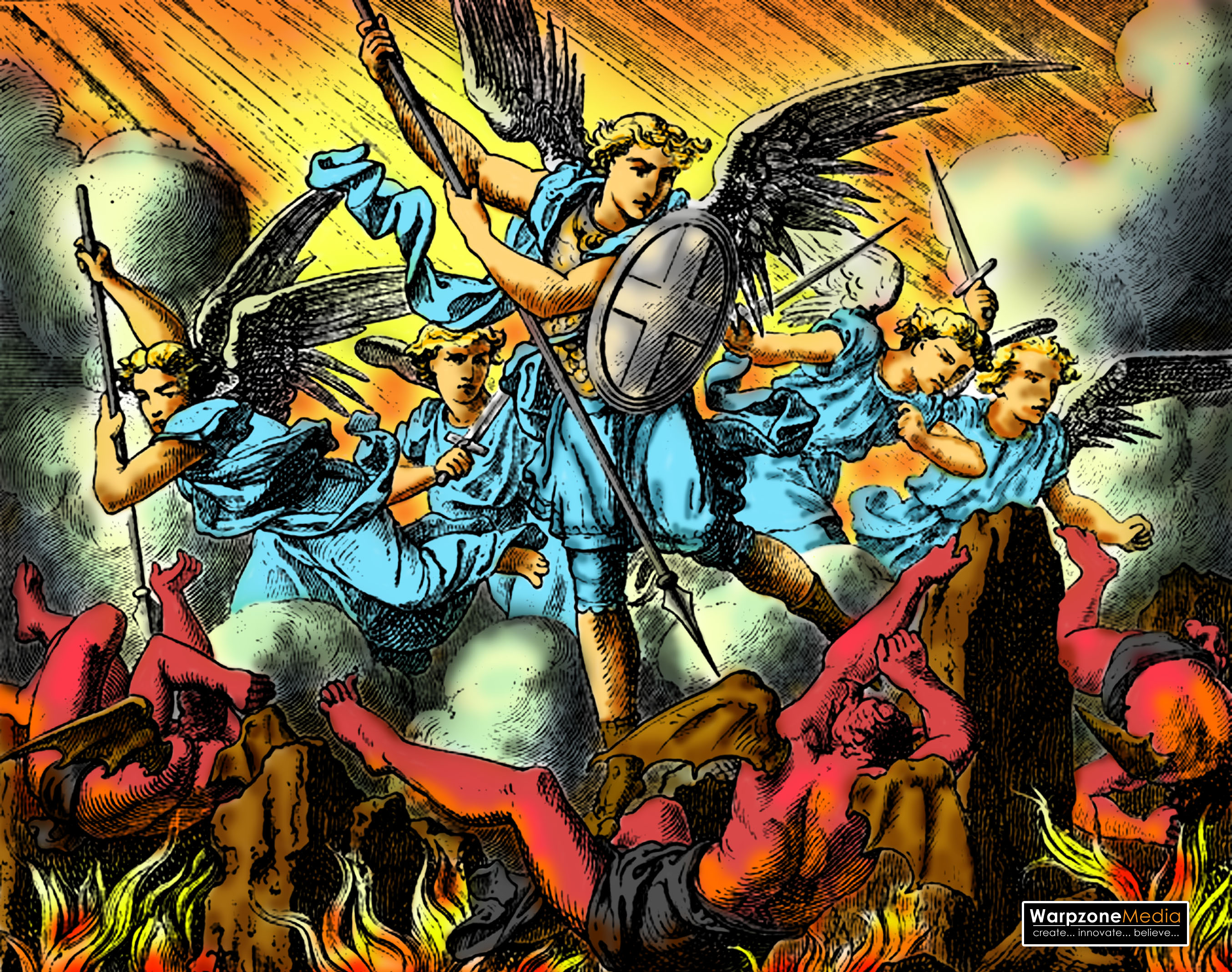 Песня ангелы войны. Картина Лекса Лютора ангелы и демоны. Небесные войны ангелы.